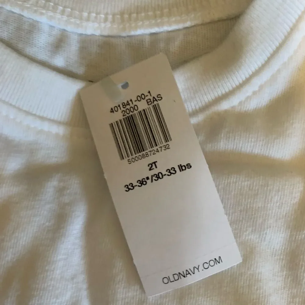 NWT New OLD NAVY Long Sleeve Tee Shirt 6 Multipack Lot White Black Blue Gray 2T